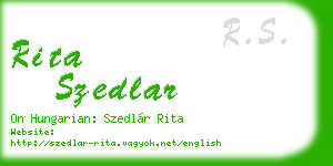 rita szedlar business card