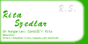 rita szedlar business card